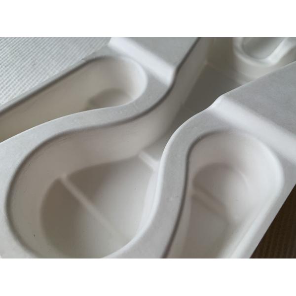 Thermoformed Wet Press Molded Pulp White Protective Pure Fiber Pulp Plastic Free