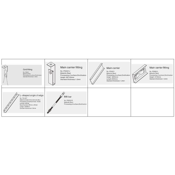 Gallery Triangular Metal Grid Ceiling Building Wall Ceiling Decorative Aluminum / Aluminium Profile Materials