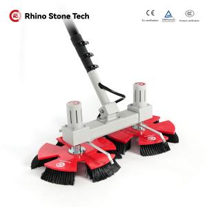 CE Solar Panel Cleaning Brush Double Disc Rotating Brushes Red