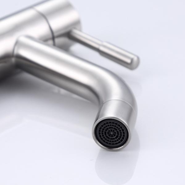 SUS304 Stainless Steel Bathroom Faucets Single Handle In SN Matte Black