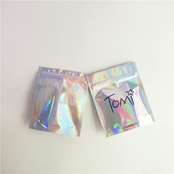 Buy Custom Accepted Holographic Cosmetics Packaging Bags with Zipper at wholesale prices