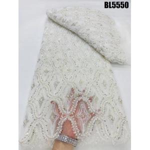 Latest fashionable aso ebi beaded lace wedding dress with shiny beaded Europe