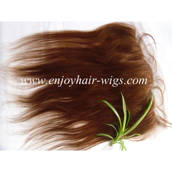 Peruvian virgin remy hair lace frontal 13''x4'' ,6# color straight hair 10''-24'