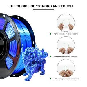 Quality IBOSS Silk Tri-color 3D Printer Filament Blue Green Purple 1kg Dimensional Accuracy +/- 0.02mm for sale