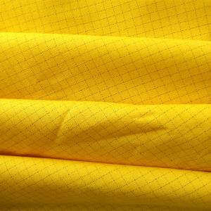 4mm Grid Cotton Polyester Carbon Woven Anti Static T C Fabric