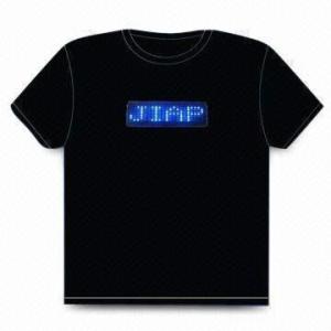 Quality 2019Hot Sales High Quality Light Up Flashing LED T-Shirt Black short Tshirt for Rock Disco Party DJ setup by customer for sale