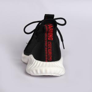 Breathable Fly Knit Safety Shoes with Metal Safety Toe in Black and Red