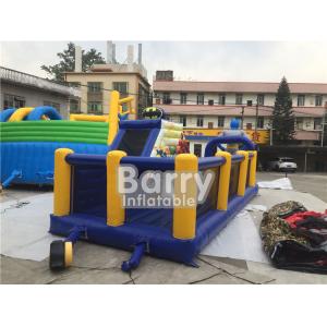 Custom Made Inflatable Obstacle Course With Batman Slide With PVC Tarp Materials