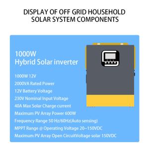 1kw Off Grid Solar Energy System With Monocrystalline Silicon Solar Panel