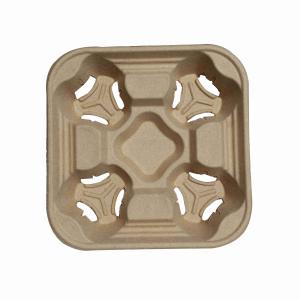 Cup Lids, Cup Holder. White/Nature, Sugarcan Bagasse, Biodegradable and