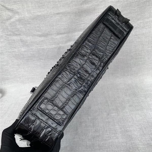 Exotic Real Crocodile Skin Zipper Closure Businessmen Laptop Briefcase Shoulder Bag Genuine Alligator Leather Male Purse