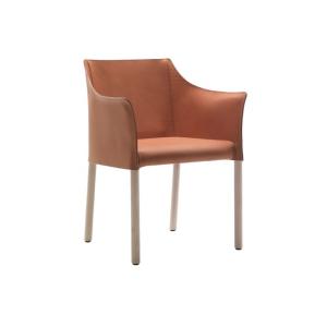 Office O CAP Fiberglass Arm Chair With Pigmented Leather Body