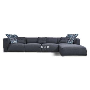 China Modern Fabric Metal Base Couch L Shaped Living Room Sofa on sale