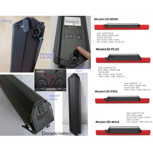 36V electric bike battery 36 volt 10ah 40pcs cells e bike reention dorado battery ID-MINI