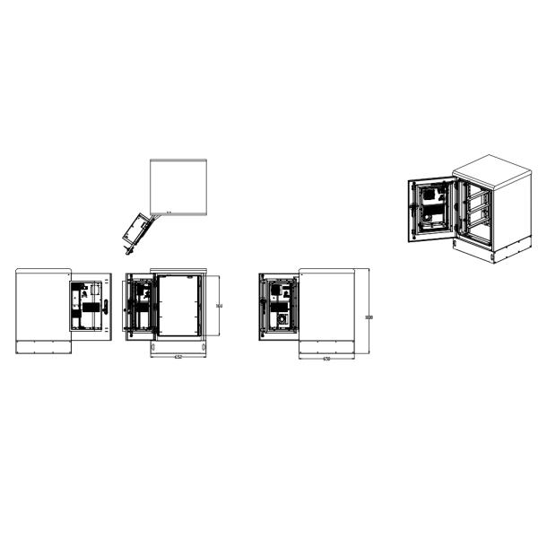 16U Telecom Outdoor Cabinet Outdoor 19 Inch Rack Cabinet IP55