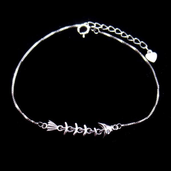 Buy Fish Sterling Chain 925 Silver Cubic Zirconia Bracelet at wholesale prices