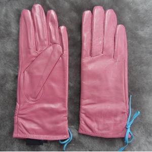 Leather Womens Waterproof Gloves , Sheepskin Womens Leather Dress Gloves