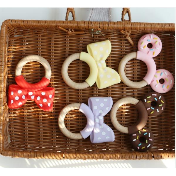 Food Grade Silicone Teething Ring Freezable For Extra Relief Educational Toy Baby Silicone Fruit Teether