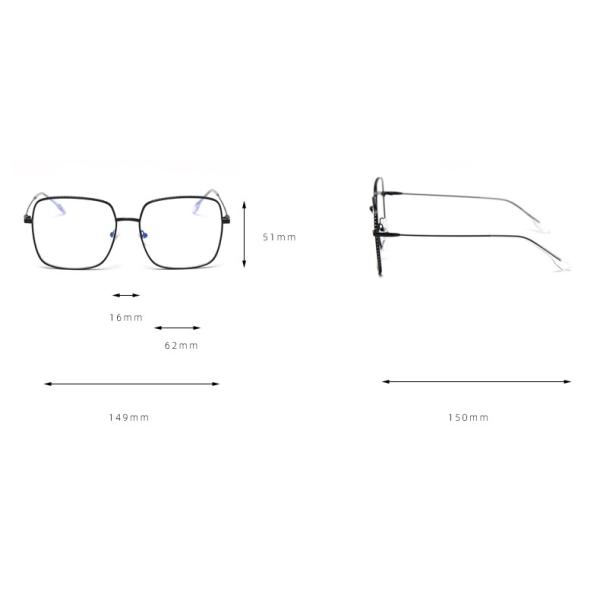 Silver Alloy Square Big Frame Glasses Men Women Unisex Decoration Transparent Frame Glasses