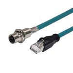Shielded M12 8 Pin Ethernet Cable X Coded Electrical Superseal Connector