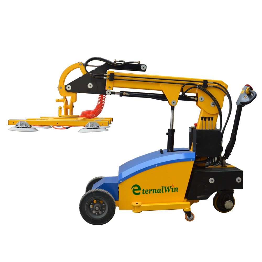 Electric Glass Installation Machine with 90° Flipping Angle Rear Wheel Drive and