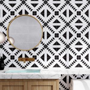 Black White Ceramic Rustic Tile 20x20cm AAA Grade Non-Slip