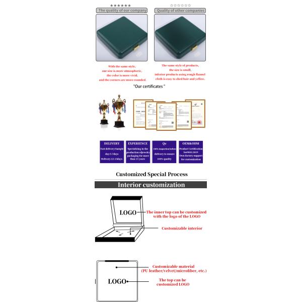 Sumptuous Durable PU Leather Pearl Necklace Packaging Case Large Jewelry Box