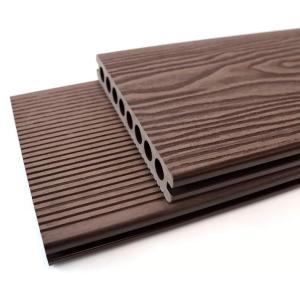 Quality Customized Plastic Timber Cedar Composite Decking Planks 3D Embossed WPC Tiles for sale