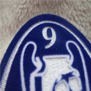 Oval Shape Personalised Embroidered Patches Ball Uniform Plush Monochrome