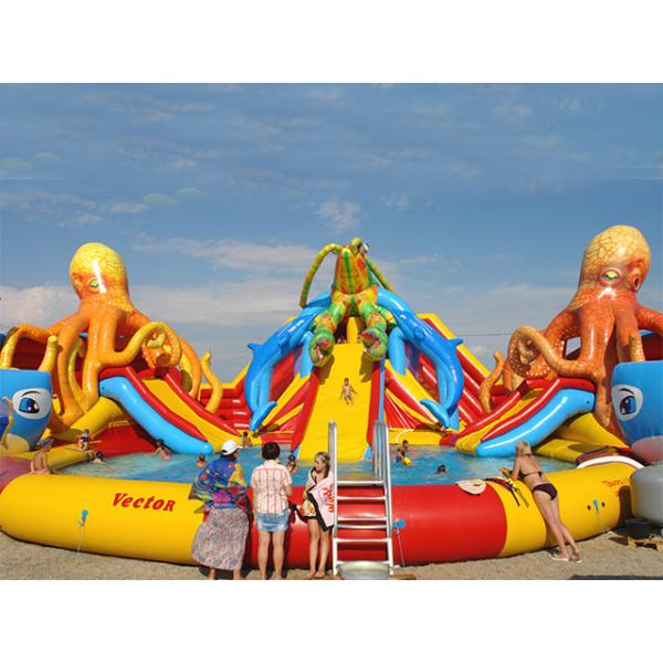 customized giant octopus water park,dolohin animal inflatable water park with big pool toys