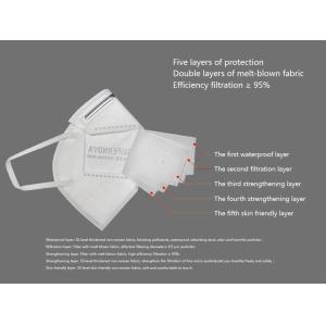 5 Layer Disposable Dust Respirators , KN95 Filter Mask Good Skin Tolerance