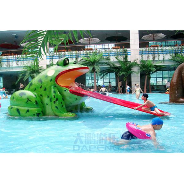 Fiberglass Water Park Splash Pad Frog Small Swimming Pool Slide For Children