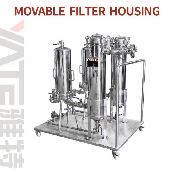 Food Grade 120 Mesh Stainless Steel Trolley Movable Bag Filter Housing For Honey