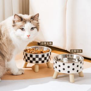 Pet Stainless Steel Elevated Single Bowl Anti-Upset Non-Slip Bowl Large Capacity