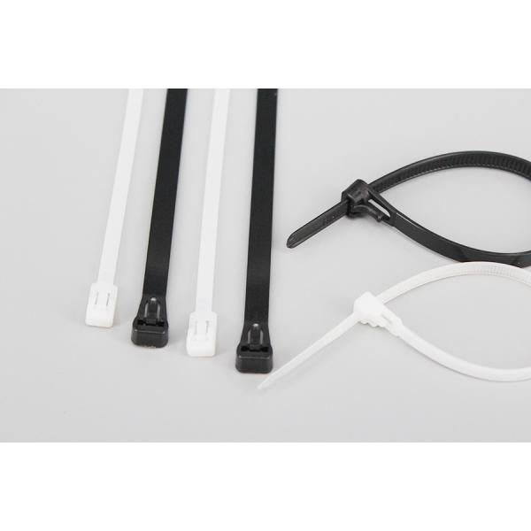 Buy DM-8*250RT mm black and white full plastic releasable cable ties size wire bundle zip ties factory at wholesale prices