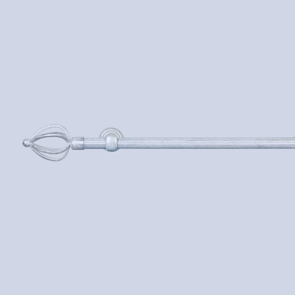 Buy White Sliver 19mm Iron Curtain Rod Set Windows Steel Curtain Pole at wholesale prices
