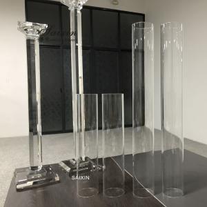 Luxury Crystal Candle Holders Wedding Centerpiece Tall Chimney 90CM
