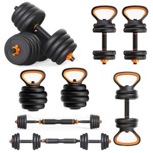 50KGS 51cm Cast Iron Dumbbells Set Adjustable Weight 20kg Kettlebells Equipment