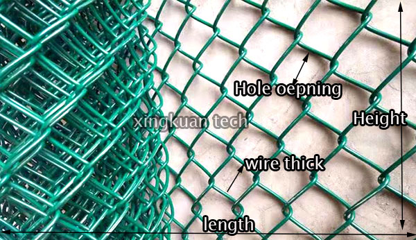 Vinyl Coated Steel Chain Link Fence Fabric 8ft high PVC Green color