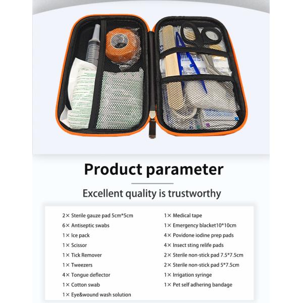 Bestreat Compact Veterinary Instrument First Aid Kit Vet-Approved for Home Car Outdoor Travel for Treating Dogs Cats