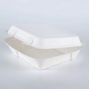 9 inch bagasse pulp takeaway fast food delivery disposable paper meal lunch box