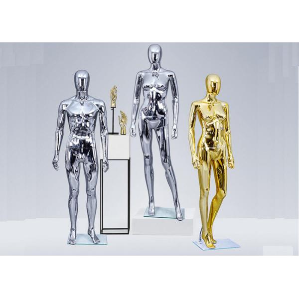 Buy FRP Standing Female Window Fashion Display Mannequin Chrome With Silver Or Golden Color at wholesale prices