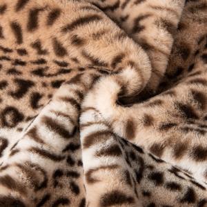 100% Polyester Sherpa Multi-Color Leopard Print Rabbit Hair Blanket for Winter
