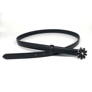 20mm Womens Genuine Leather Belt With Flower Shape Buckle