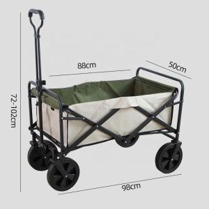 Quality Lightweight Folding Wagon Cart 150L Capacity 100kg Load Steel Frame for sale