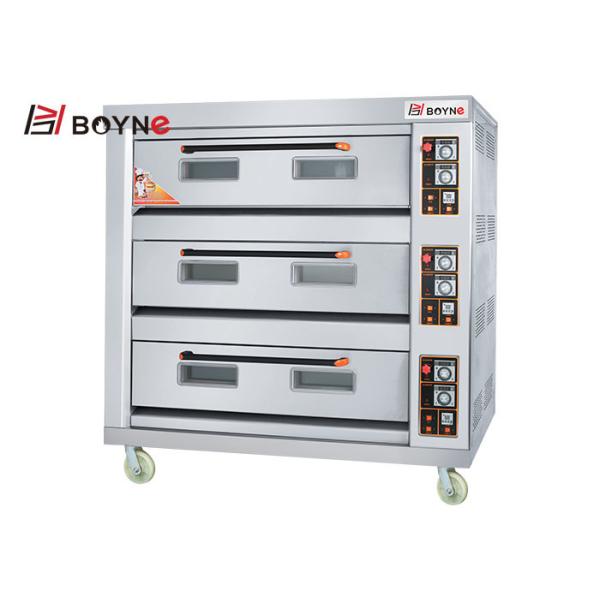 Buy Stainless Steel Three Deck Nice Trays Gas Oven Bakery Gas Oven For Bread Pizza Shop at wholesale prices