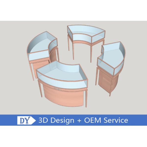 Buy Rose Gold Jewellery Shop Showcase Round Shape With Logo Customized at wholesale prices