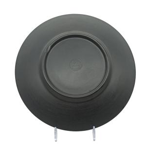 Home Matte Black Melamine Plates Round Dinnerware Plate Set 13''