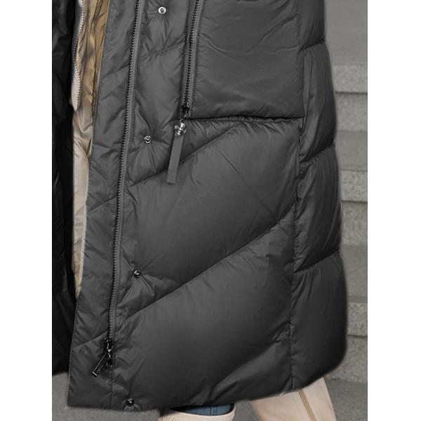 Detachable Lining Fashionable Thickened Down Jacket, long women coat,for cold winter, hooked,  machine washable, regular fit for daily wear