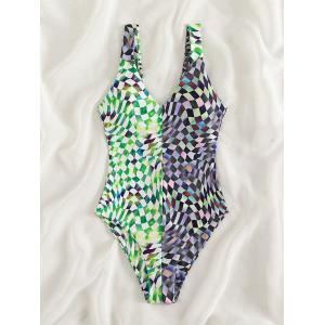 Green Upf50++ Ladies One Piece Swimsuit Comfortable Medium Thickness